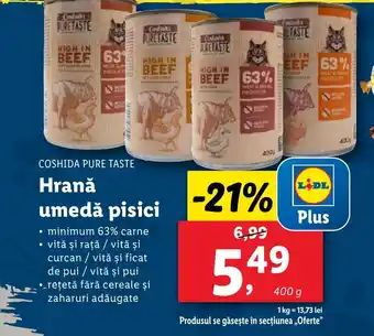 Lidl COSHIDA Pure Taste Hrană umedă pisici Ofertă