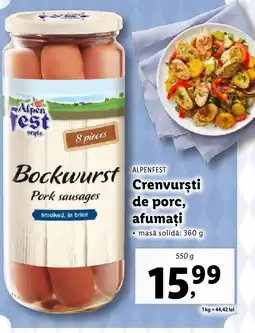 Lidl ALPENFEST Crenvursti de porc, afumați Ofertă