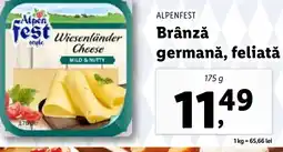 Lidl ALPENFEST Brânză germană, feliată Ofertă