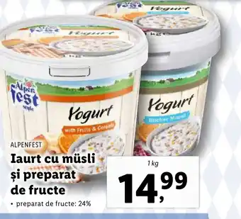 Lidl ALPENFEST Iaurt cu müsli şi preparat de fructe Ofertă