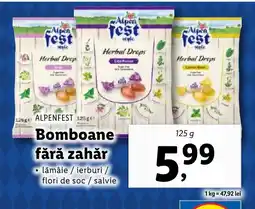 Lidl ALPENFEST Bomboane fără zahăr Ofertă