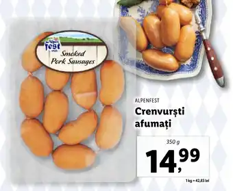 Lidl ALPENFEST Crenvursti afumați Ofertă