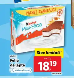 Lidl KINDER Felie de lapte Ofertă