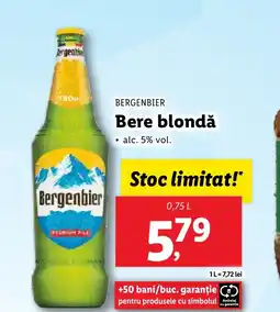 Lidl BERGENBIER Bere blondǎ Ofertă