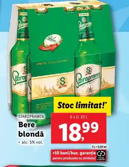 Lidl STAROPRAMEN Bere blondă Ofertă