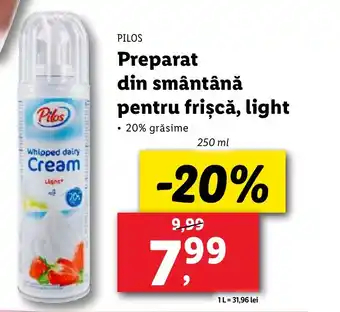 Lidl PILOS Preparat din smântână pentru frișcă, light Ofertă