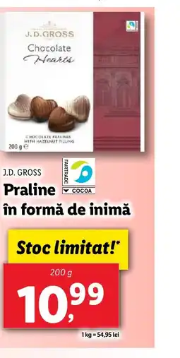 Lidl J.D. GROSS Praline în formă de inimă Ofertă