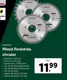 Lidl PARKSIDE Pânză fierăstrău circular Ofertă