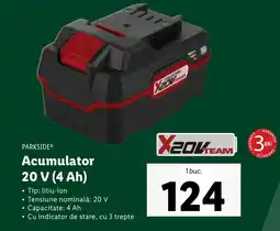 Lidl PARKSIDE Acumulator 20 V (4 Ah) Ofertă