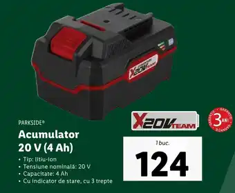 Lidl PARKSIDE Acumulator 20 V (4 Ah) Ofertă