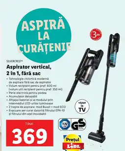 Lidl SILVERCREST Aspirator vertical, 2 în 1, fără sac Ofertă