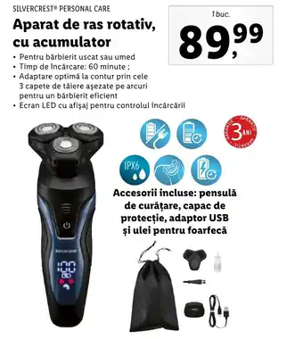 Lidl SILVERCREST® PERSONAL CARE Aparat de ras rotativ, cu acumulator Ofertă