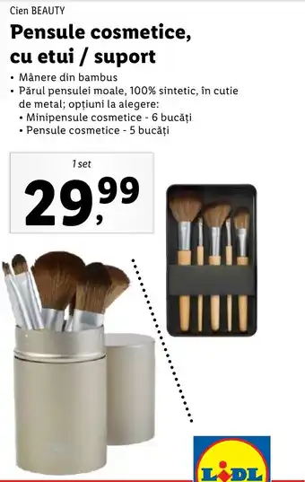 Lidl Cien BEAUTY Pensule cosmetice, cu etui / suport Ofertă