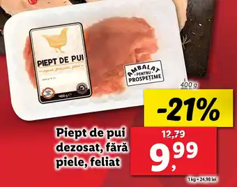 Lidl Piept de pui dezosat, fără piele, feliat Ofertă