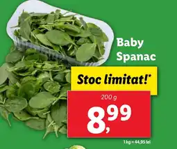 Lidl Baby Spanac Ofertă