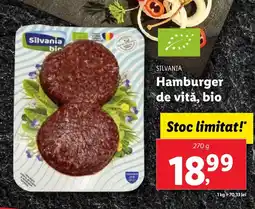 Lidl SILVANIA Hamburger de vită, bio Ofertă