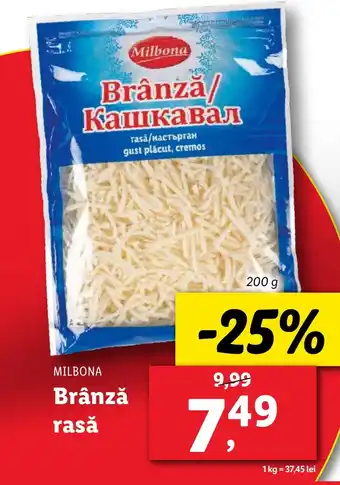 Lidl MILBONA Brânză rasǎ Ofertă