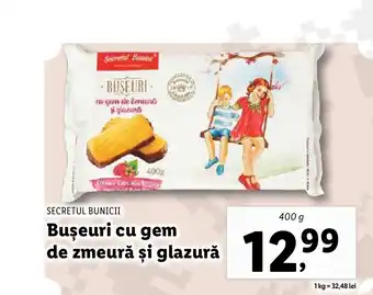 Lidl SECRETUL BUNICII Buşeuri cu gem de zmeură și glazură Ofertă