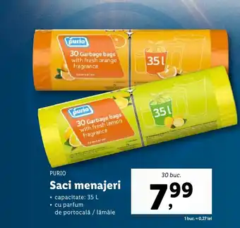 Lidl PURIO Saci menajeri Ofertă