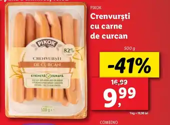 Lidl PIKOK Crenvursti cu carne de curcan Ofertă