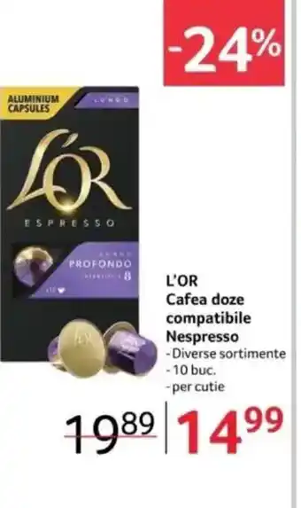 Selgros L'OR Cafea doze compatibile Nespresso Ofertă