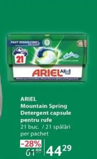 Selgros ARIEL Mountain Spring Detergent capsule pentru rufe Ofertă