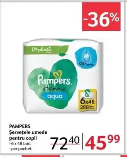 Selgros PAMPERS Şerveţele umede pentru copii Ofertă