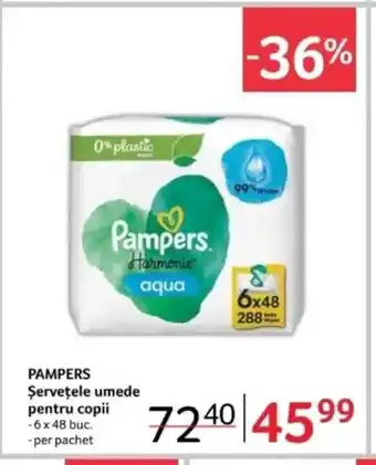 Selgros PAMPERS Şerveţele umede pentru copii Ofertă