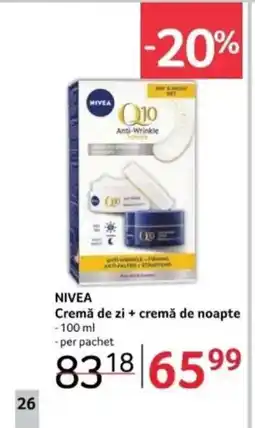 Selgros NIVEA Cremă de zi + cremă de noapte Ofertă