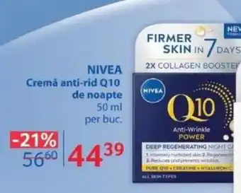 Selgros NIVEA Cremă anti-rid Q10 de noapte Ofertă