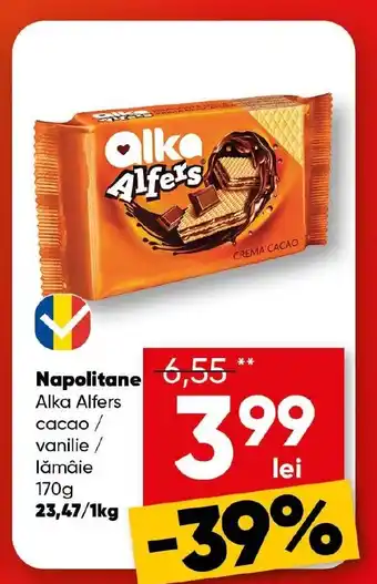 PROFI Napolitane Alka Alfers cacao/ vanilie / lămâie Ofertă