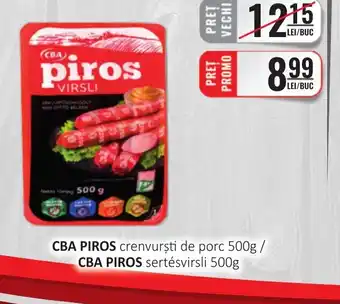 CBA CBA PIROS crenvurști de porc Ofertă