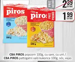 CBA CBA PIROS popcorn, cu sare, cu unt Ofertă