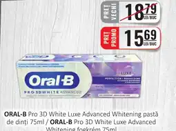 CBA ORAL-B Pro 3D White Luxe Advanced Whitening pastă de dinți Ofertă