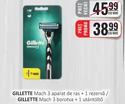 CBA GILLETTE Mach 3 aparat de ras + 1 rezervă Ofertă