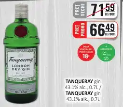 CBA TANQUERAY gin 43.1% alc. Ofertă