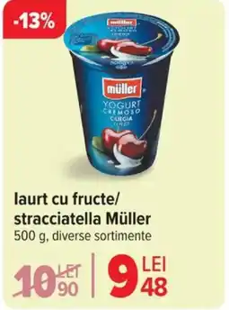 Carrefour laurt cu fructe/ stracciatella Müller Ofertă