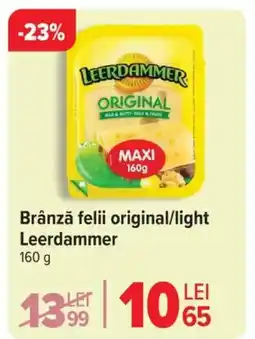 Carrefour Brânză felii original/light Leerdammer Ofertă