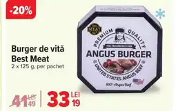 Carrefour Burger de vită Best Meat Ofertă