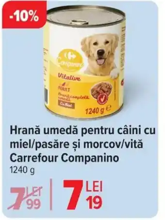 Carrefour Hrană umedă pentru câini cu miel/pasăre şi morcov/vită Carrefour Companino Ofertă