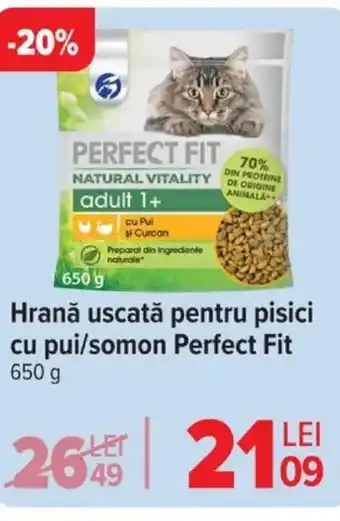 Carrefour Hrană uscată pentru pisici cu pui/somon Perfect Fit Ofertă