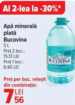 Carrefour Apă minerală plată Bucovina Ofertă