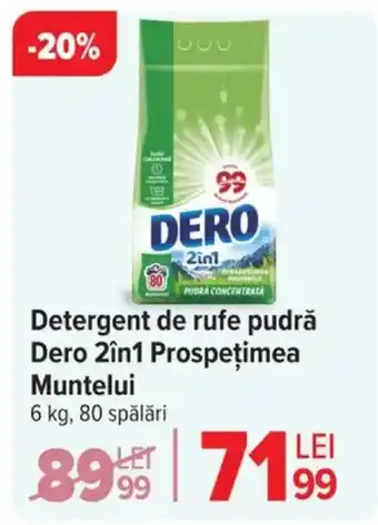 Carrefour Detergent de rufe pudră Dero 2in1 Prospețimea Muntelui Ofertă