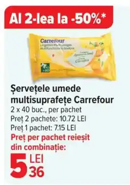 Carrefour Şerveţele umede multisuprafețe Carrefour Ofertă