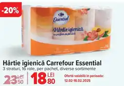 Carrefour Hârtie igienică Carrefour Essential Ofertă