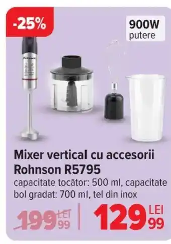 Carrefour Mixer vertical cu accesorii Rohnson R5795 Ofertă