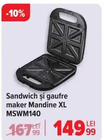 Carrefour Sandwich şi gaufre maker Mandine XL MSWM140 Ofertă