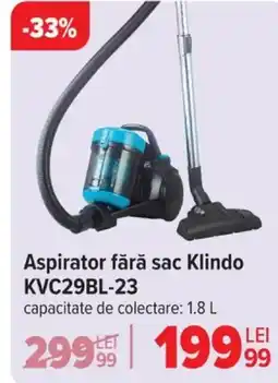 Carrefour Aspirator fără sac Klindo KVC29BL-23 Ofertă