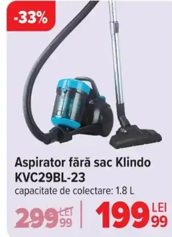 Carrefour Aspirator fără sac Klindo KVC29BL-23 Ofertă