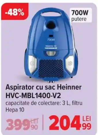 Carrefour Aspirator cu sac Heinner HVC-MBL1400-V2 Ofertă